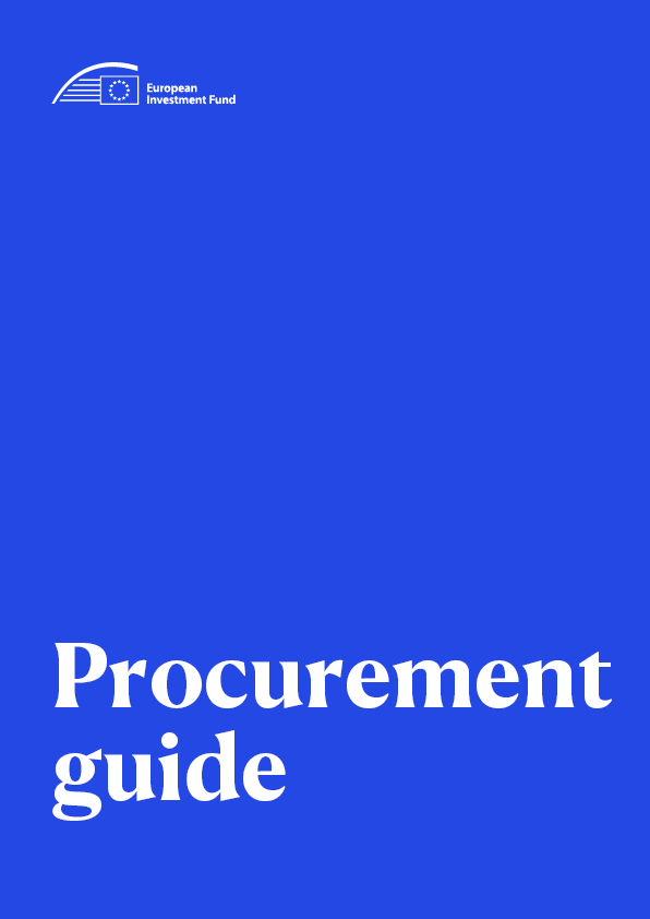 Guide for the procurement of services, supplies and works by EIF